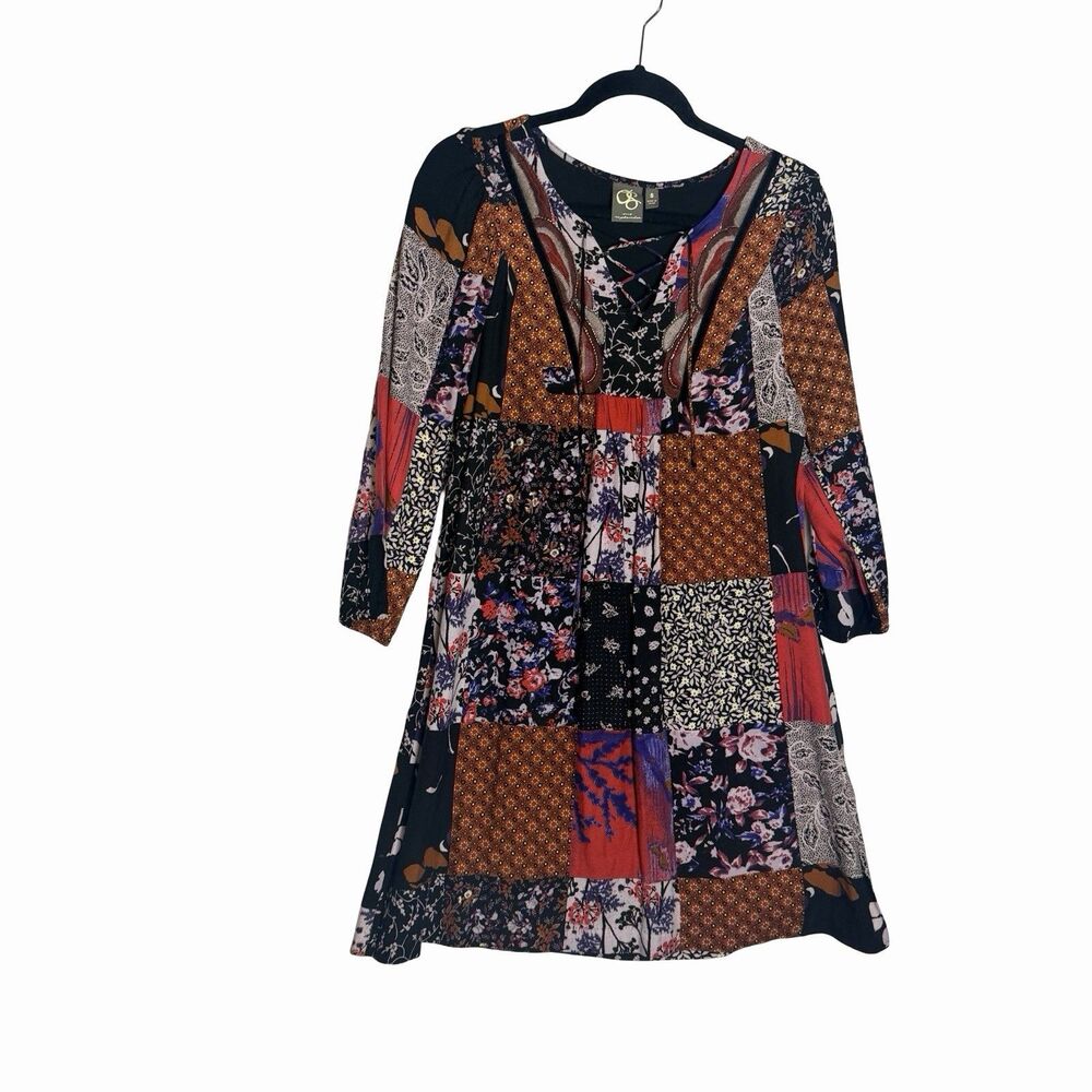 Anthro One September Arcata Patchwork Dress S Peasant Tunic Whimsigoth Beaded